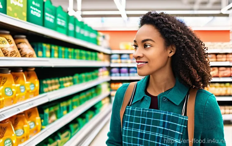 인구 증가와 식량의 글로벌 가격 - **Prompt 1: Smart Shopping in a Modern Supermarket**
A diverse woman in her late 30s, dressed in...