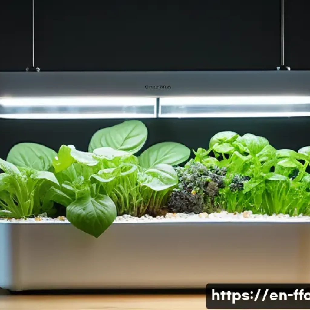 지속 가능한 수경재배 - A modern indoor hydroponic garden setup featuring deep water culture (DWC) system with vibrant leafy...